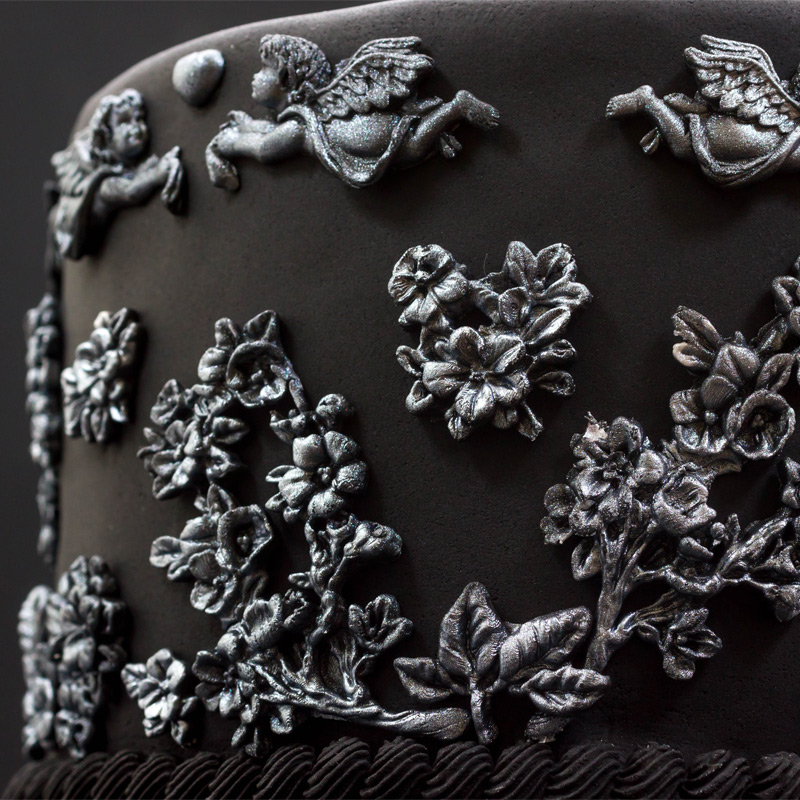 Black-and-Silver-Bas-Relief-Cake-Step-5-Blossoms