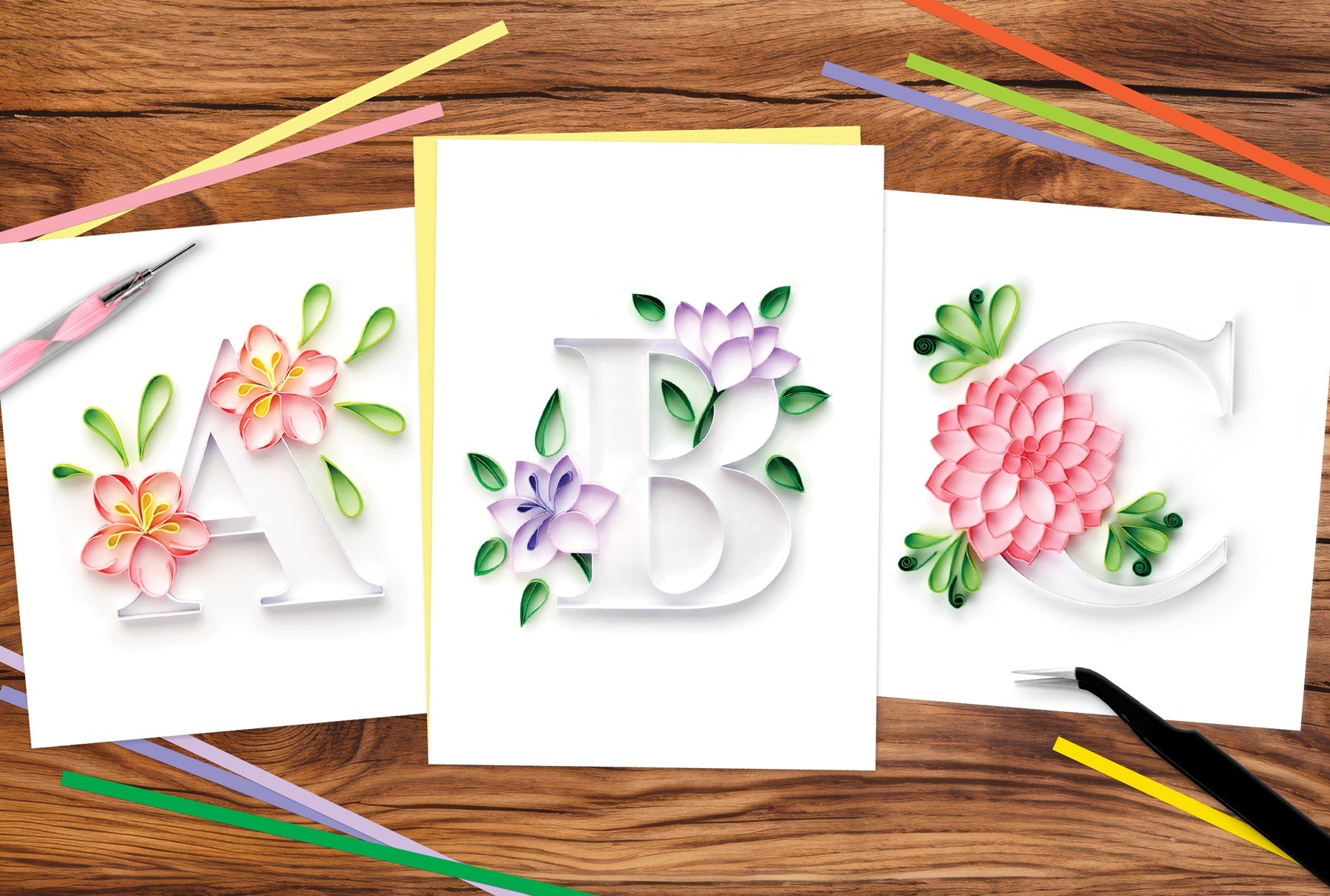 Floral Alphabet Quilling Collection
