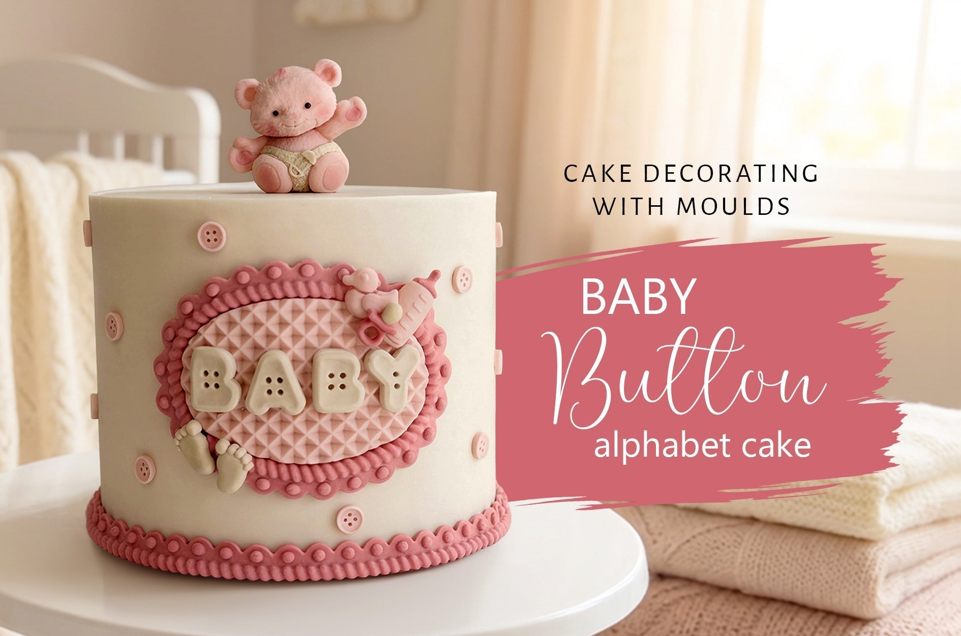 Baby Button Alphabet Cake Decorating with Silicone Moulds