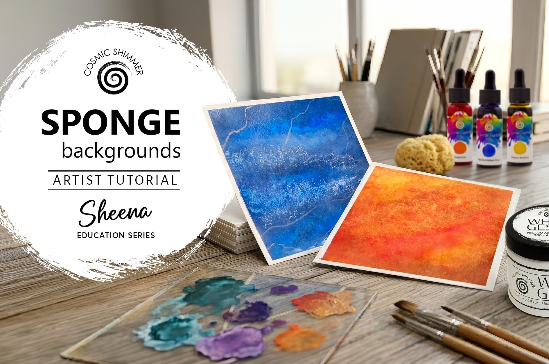 Sponge Painted Backgrounds Tutorial with Sheena