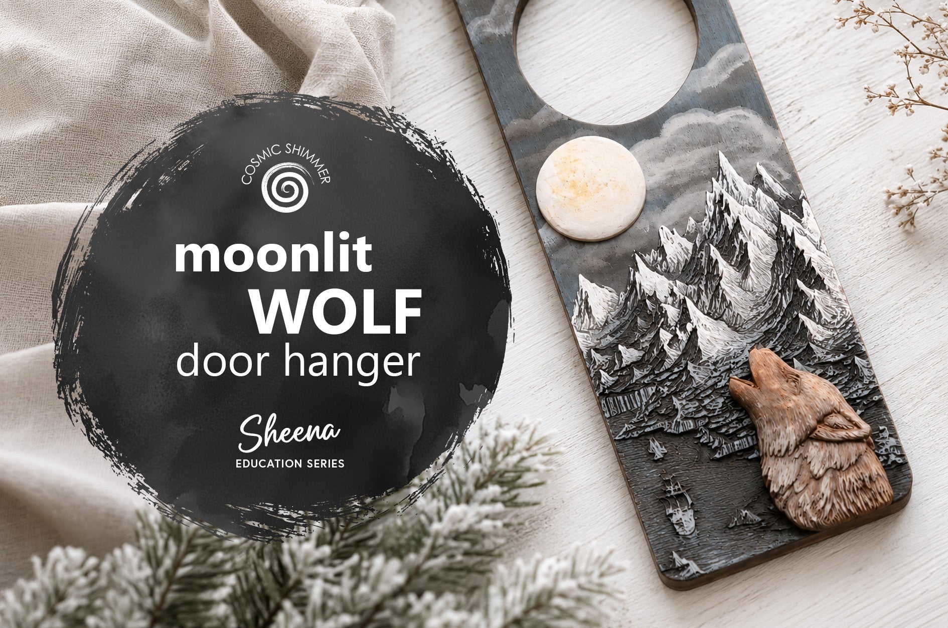 Make a Moonlit Wolf Door Hanger with Cosmic Shimmer Silicone Moulds