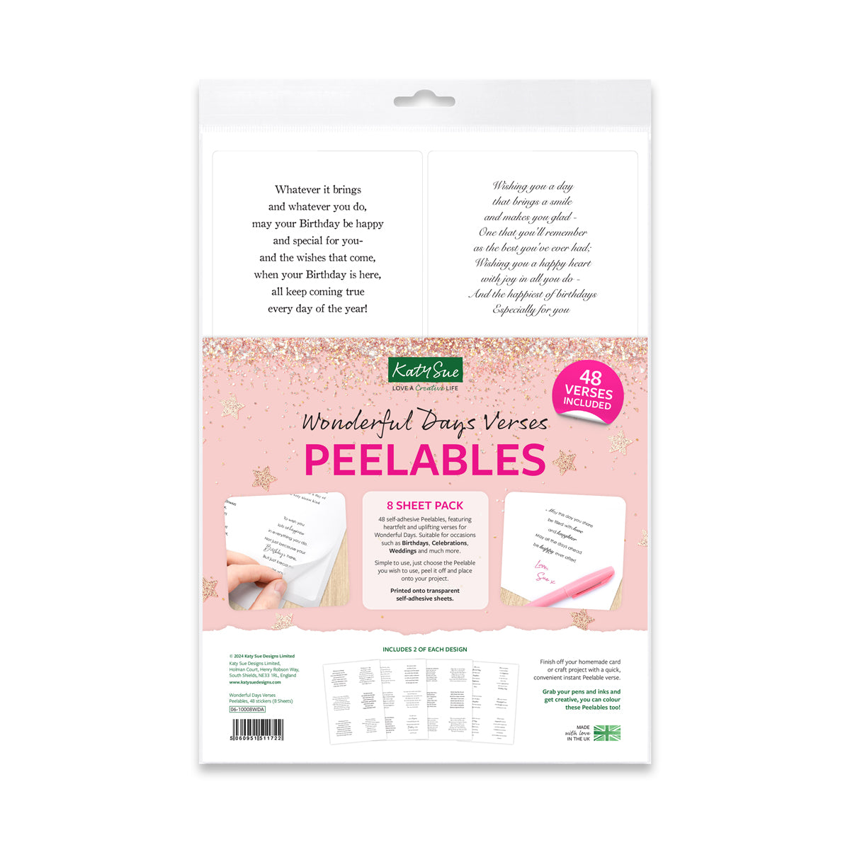 Wonderful Days Peelable Verses, 48 stickers