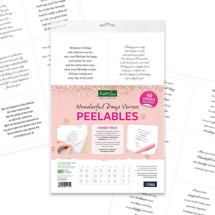 Kanban Crafts Wonderful Days Peelable Verses, 48 stickers