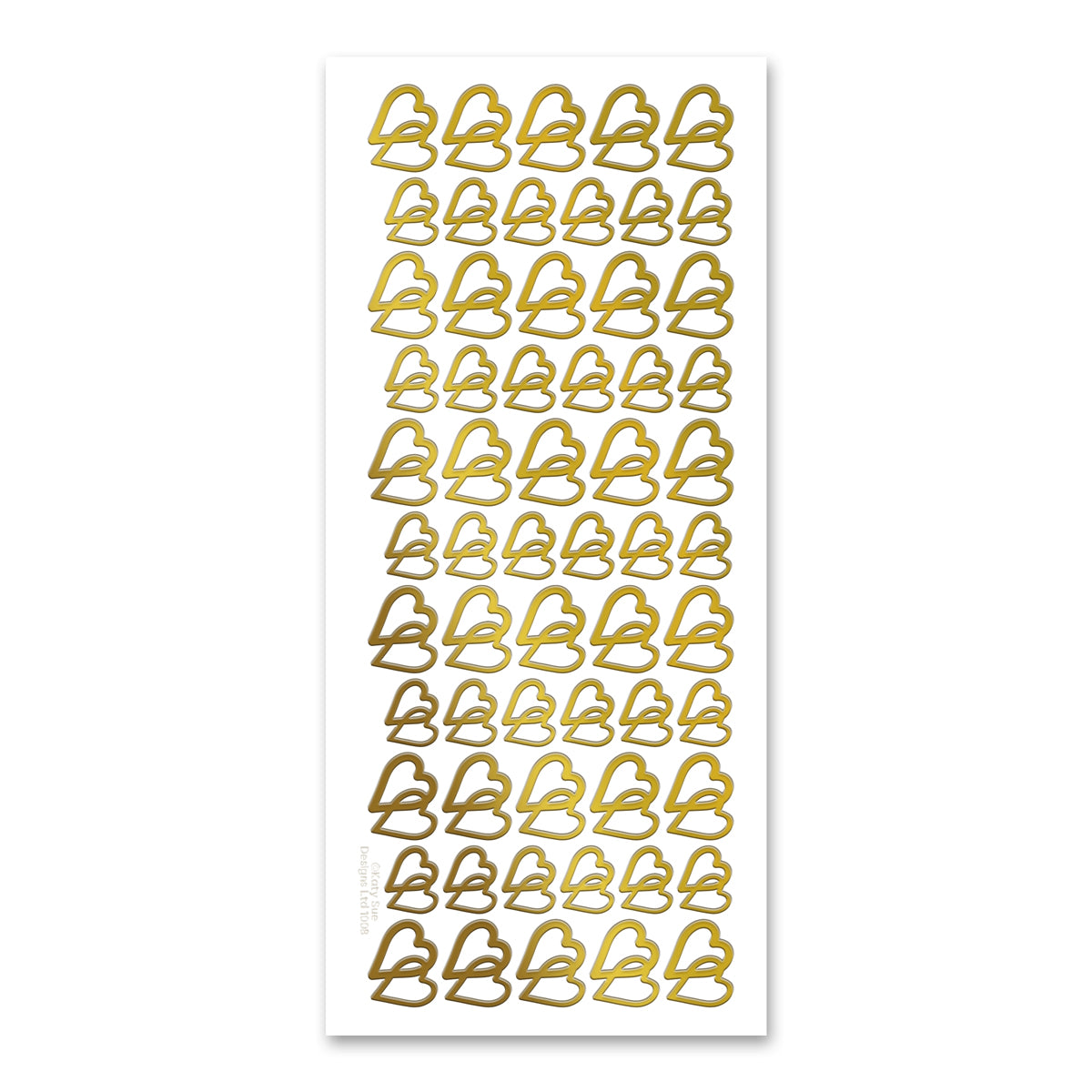 Entwined Hearts Gold Foil Self Adhesive Peel Off Vinyl Stickers