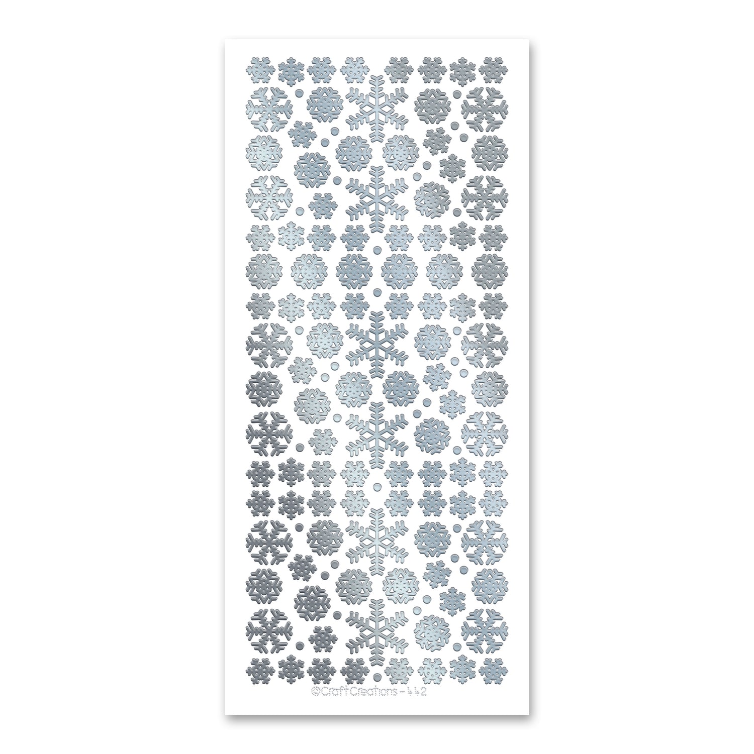 Mixed Snowflakes Silver Self Adhesive Stickers