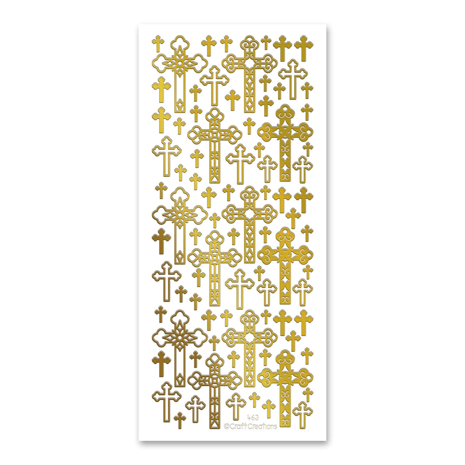 Decorative Crosses Gold Self Adhesive Stickers