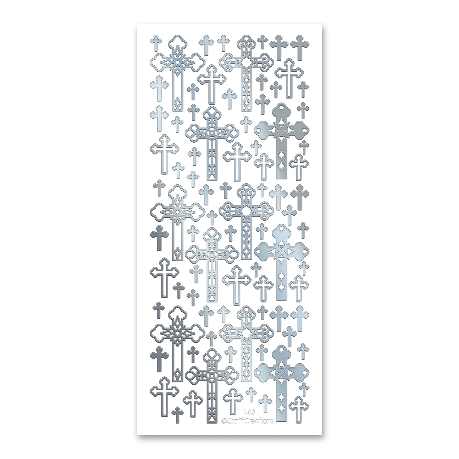 Decorative Crosses Silver Self Adhesive Stickers