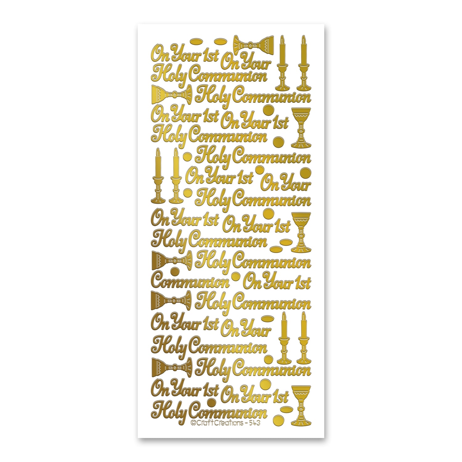 Holy Communion Gold Self Adhesive Stickers