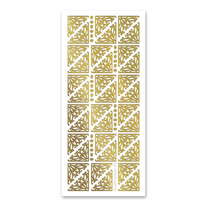 Decorative Corners Gold Self Adhesive Stickers