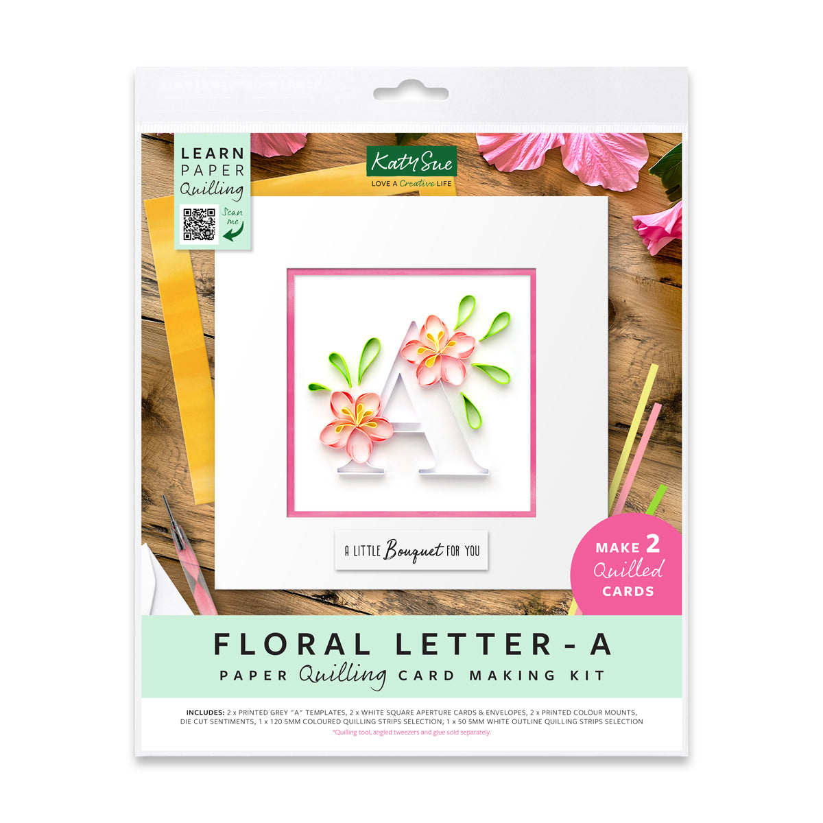 Floral Letter Paper Quilling Card Kit (choose a letter)