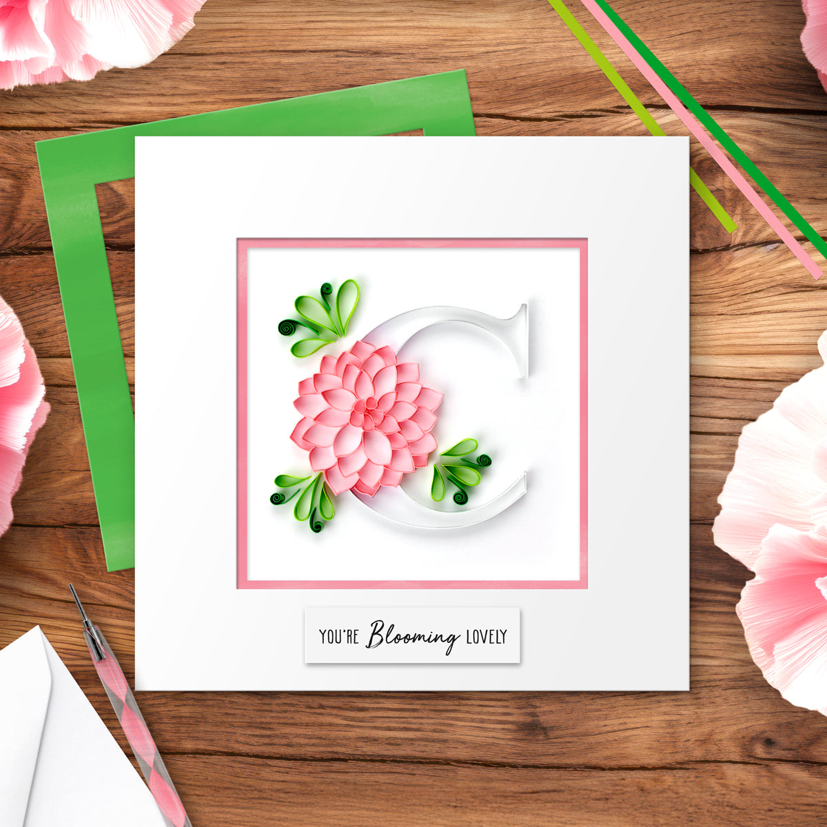 Floral Letter Paper Quilling Card Kit (choose a letter)