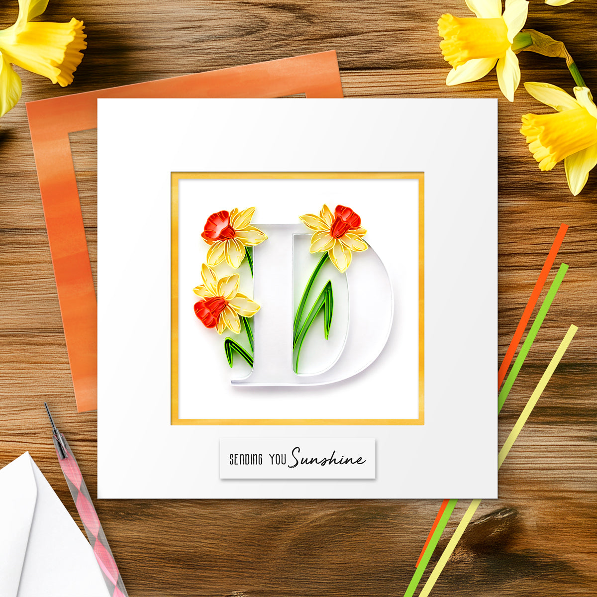 Floral Letter Paper Quilling Card Kit (choose a letter)