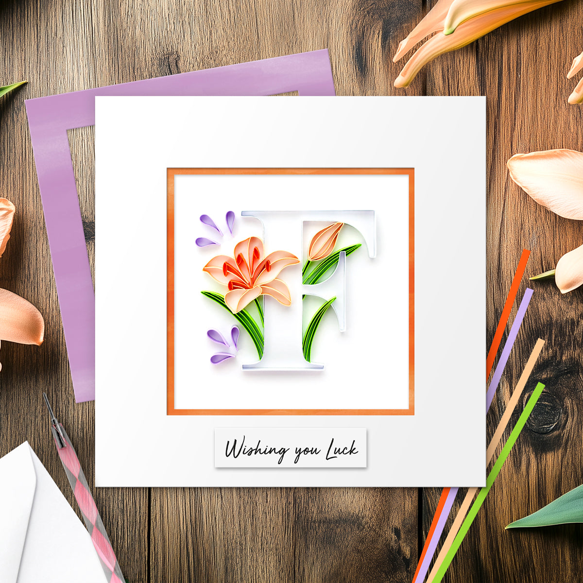Floral Letter Paper Quilling Card Kit (choose a letter)