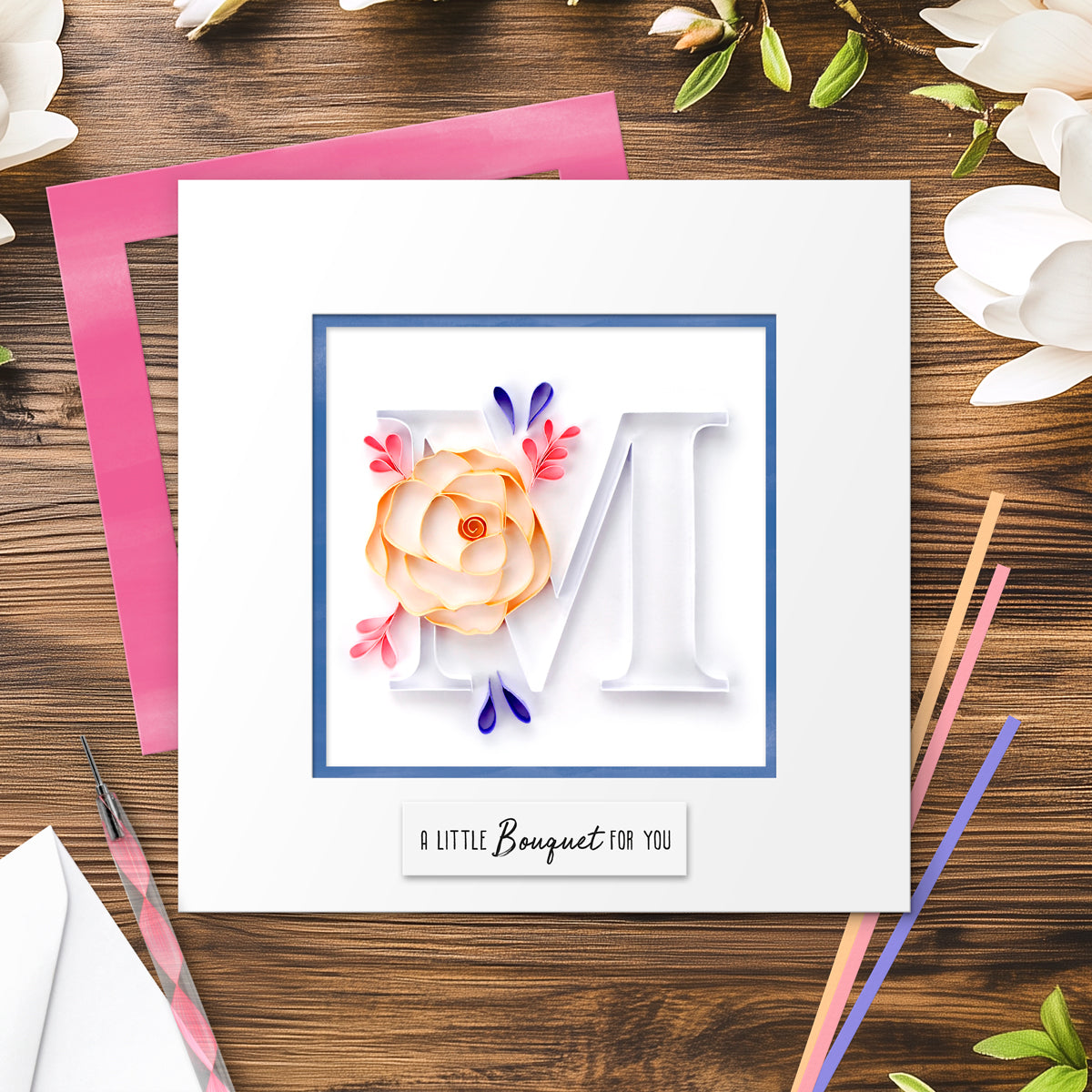 Floral Letter Paper Quilling Card Kit (choose a letter)