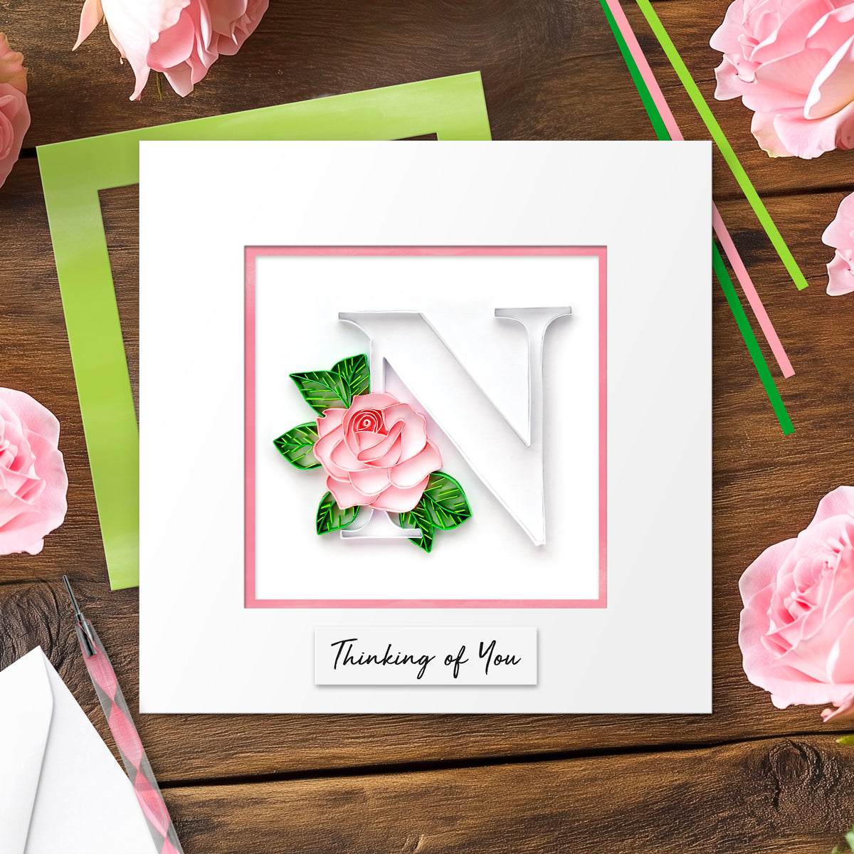 Floral Letter Paper Quilling Card Kit (choose a letter)