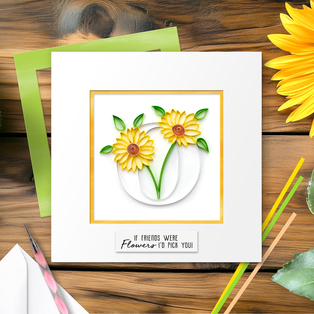 Floral Letter Paper Quilling Card Kit (choose a letter)