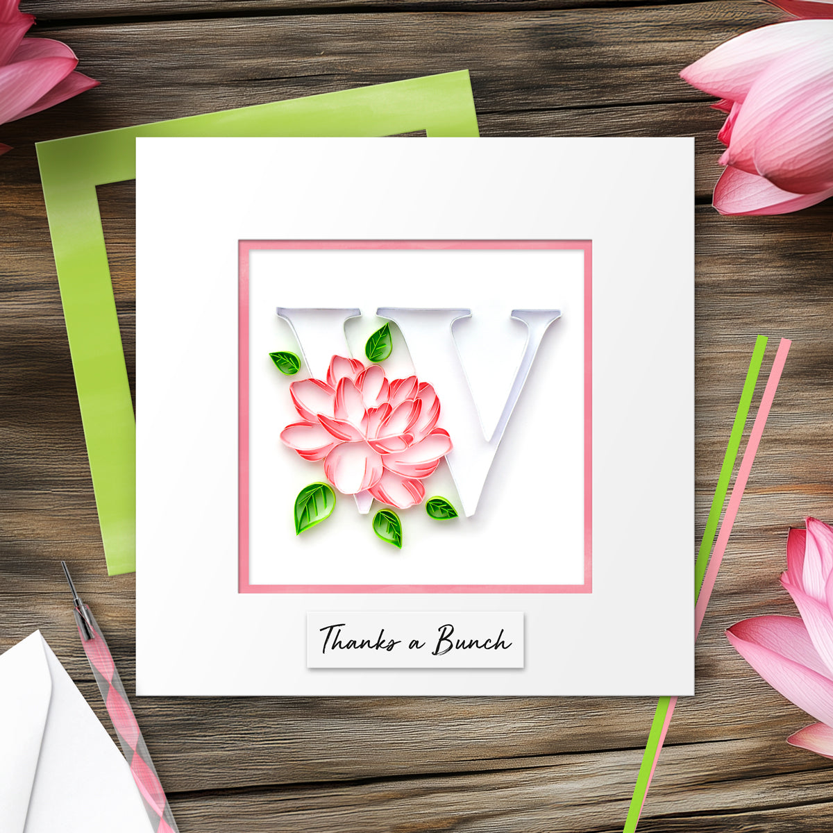 Floral Letter Paper Quilling Card Kit (choose a letter)