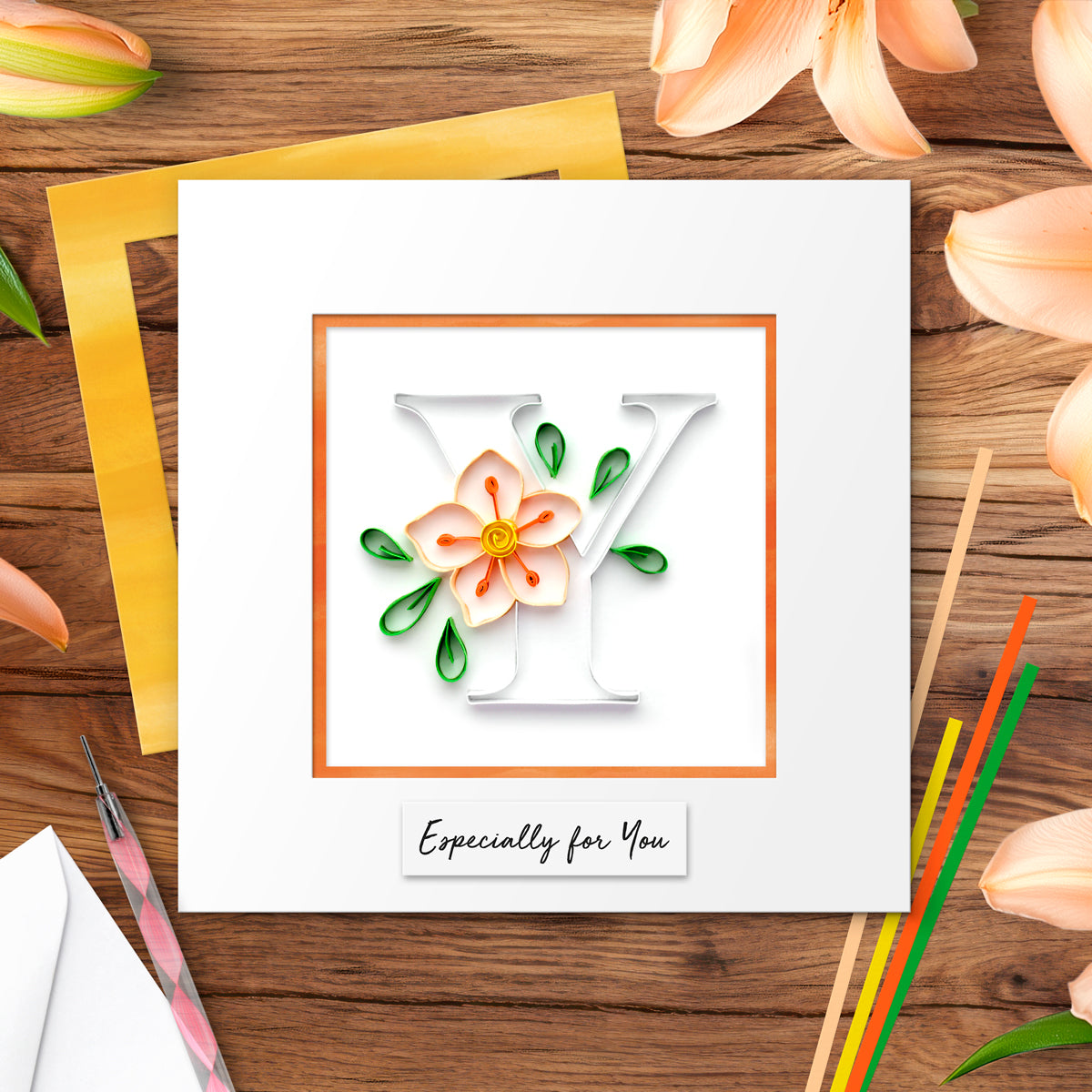 Floral Letter Paper Quilling Card Kit (choose a letter)