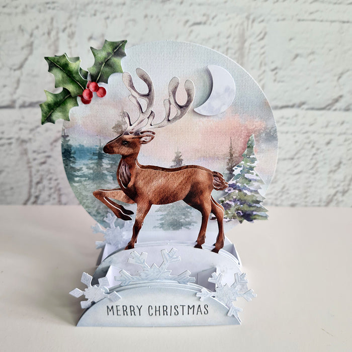 Watercolour Christmas Animals, Die-Cut Pop Up Cards