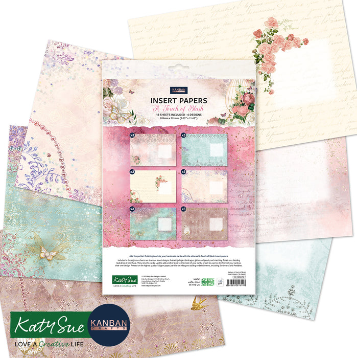 Kanban Crafts A Touch of Blush Insert Papers, 18 sheets