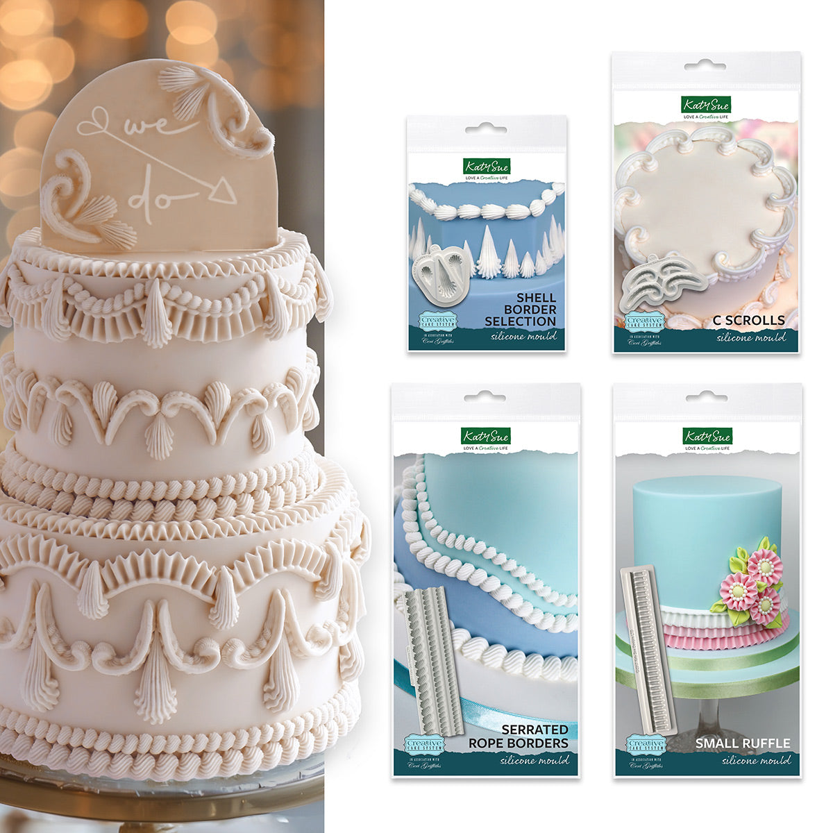 Lambeth Style Wedding Cake Mould Bundle