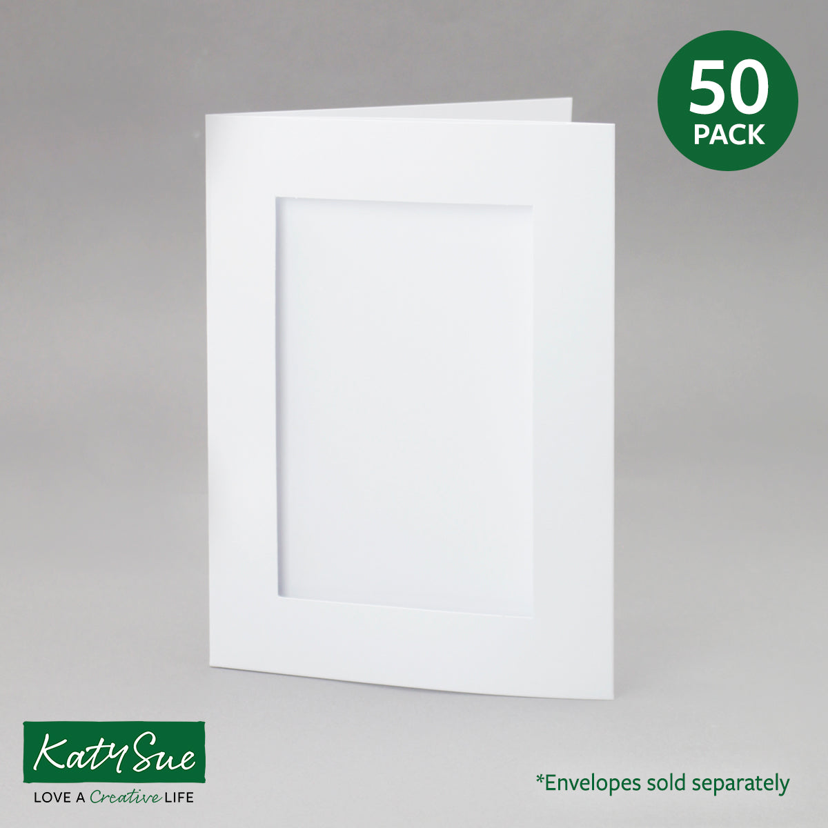 White Rectangle Aperture Cards 150x203mm (pack of 50)