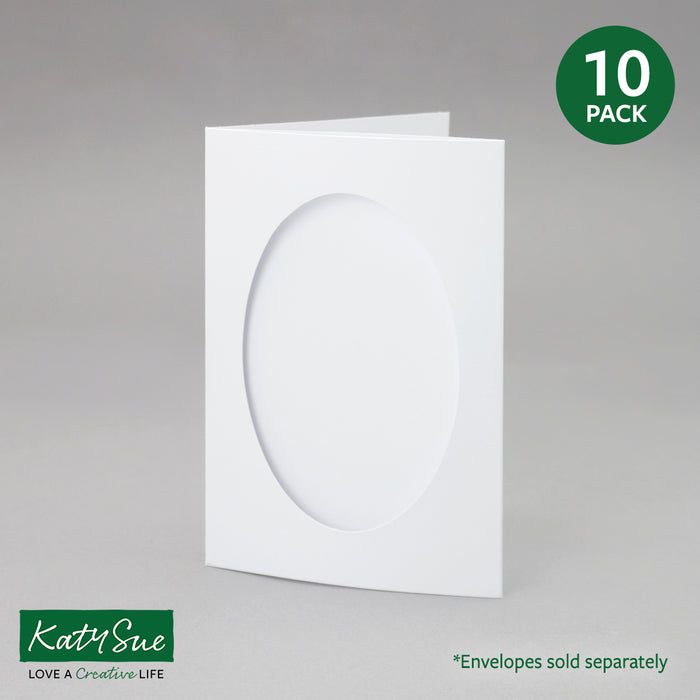 White Oval Aperture Cards 104x152mm (pack of 10)