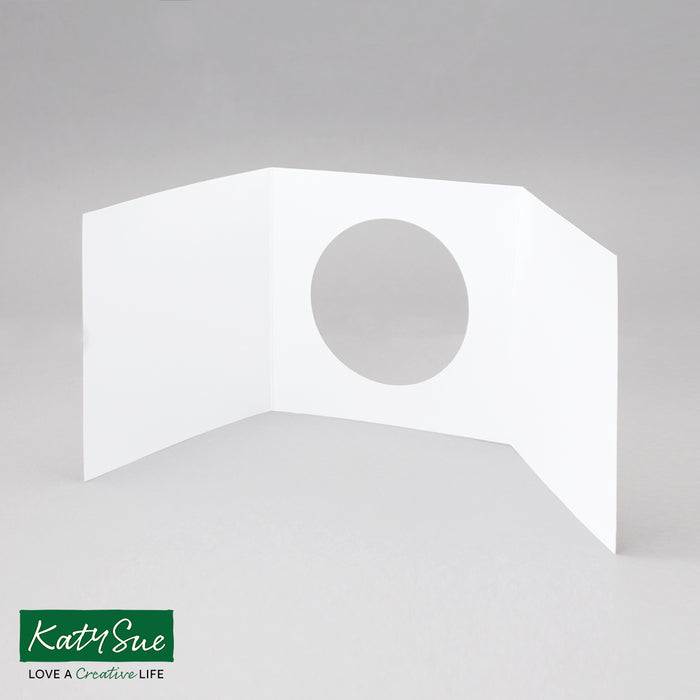 White Circle Aperture Cards 144x144mm (pack of 10)