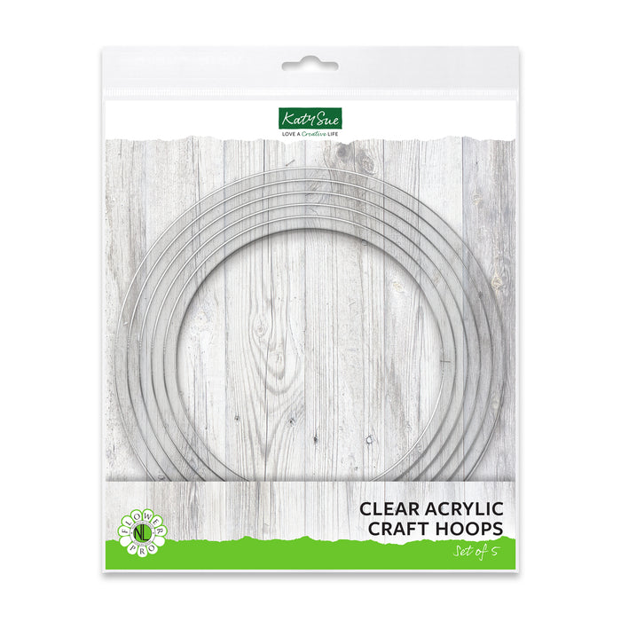 Flower Pro Clear Acrylic Craft Hoops, set of 5