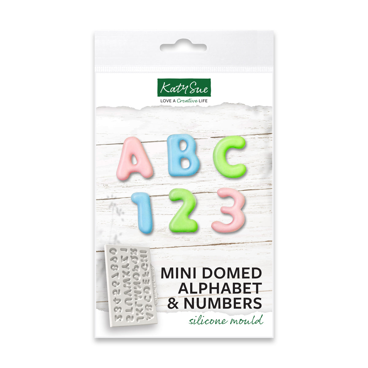 Mini Domed Alphabet & Numbers Silicone Mould