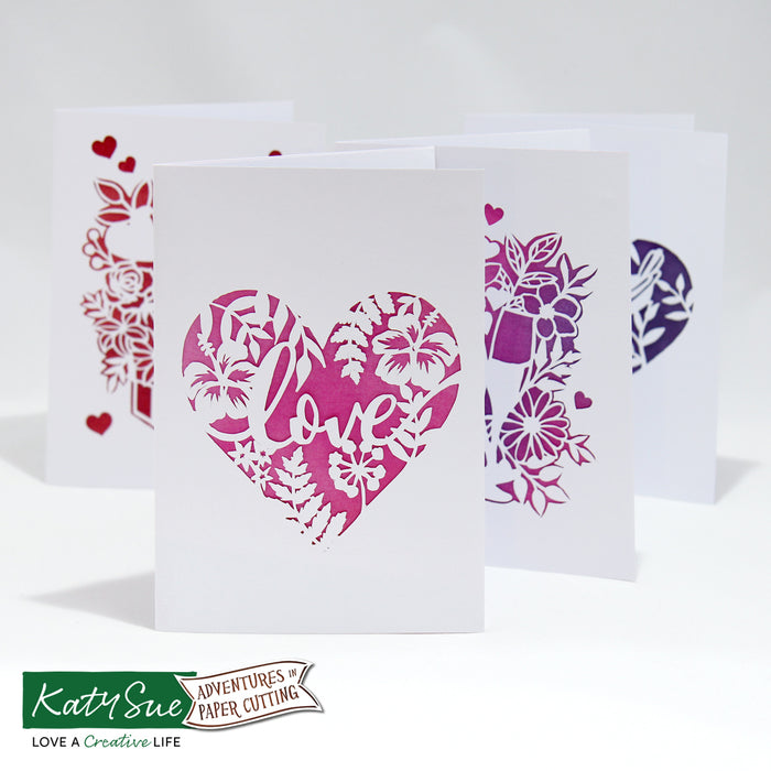 Adventures in Paper Cutting | Hearts & Flowers Cards Set