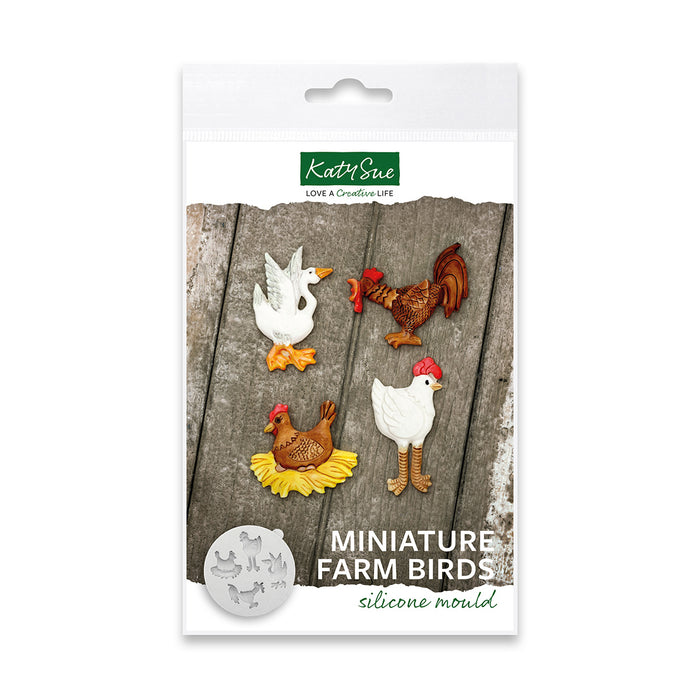 Miniature Farm Birds Silicone Mould