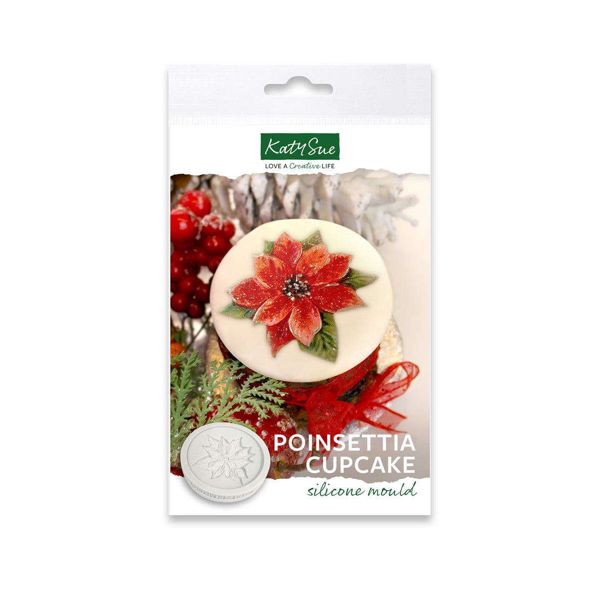 Poinsettia Cupcake Topper Silicone Mould