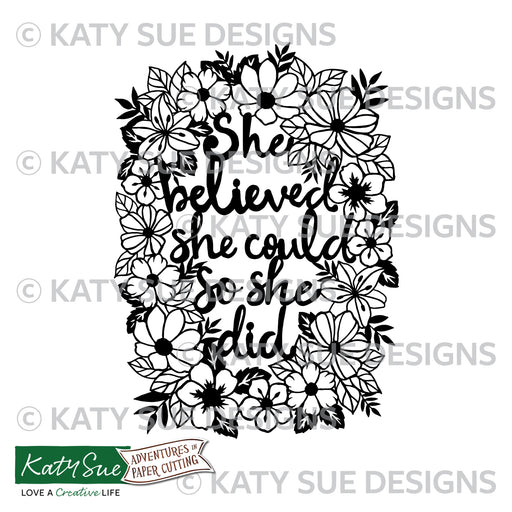 She Believed She Could Paper Cutting Digital Template