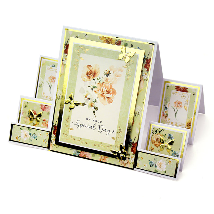 Kanban Crafts Pretty Petals Foiled Paper Craft Toppers, 6 sheets