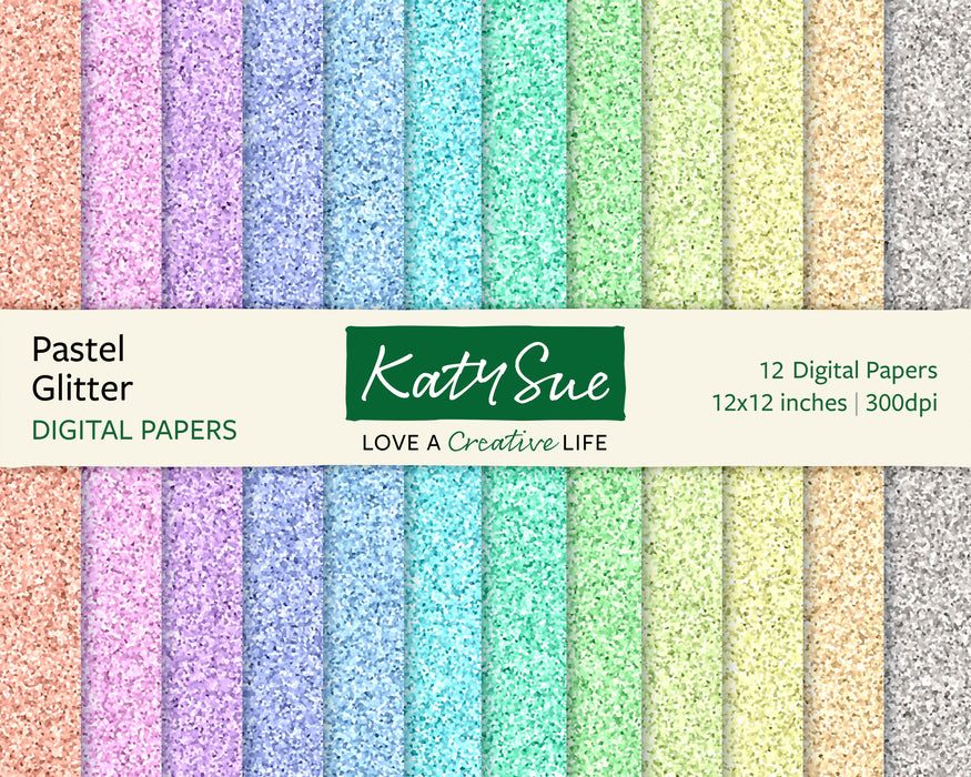 Pastel Glitter | 12x12 Digital Papers