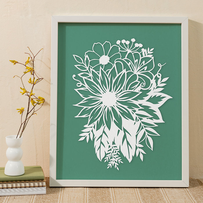 Flowers in Bloom Paper Cutting Digital Template