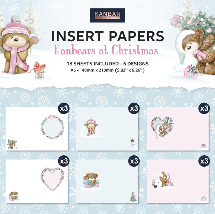 Kanban Crafts Kanbears at Christmas Insert Papers, 18 sheets