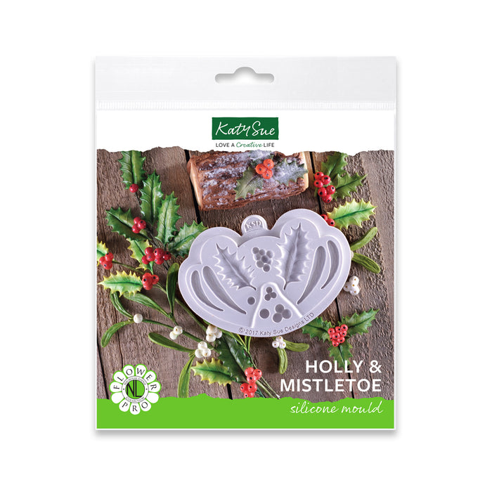 Flower Pro Holly & Mistletoe Silicone Mould