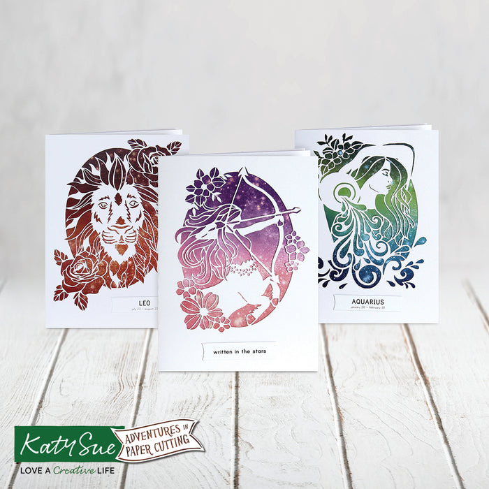 Adventures in Paper Cutting Zodiac Signs Cards Set