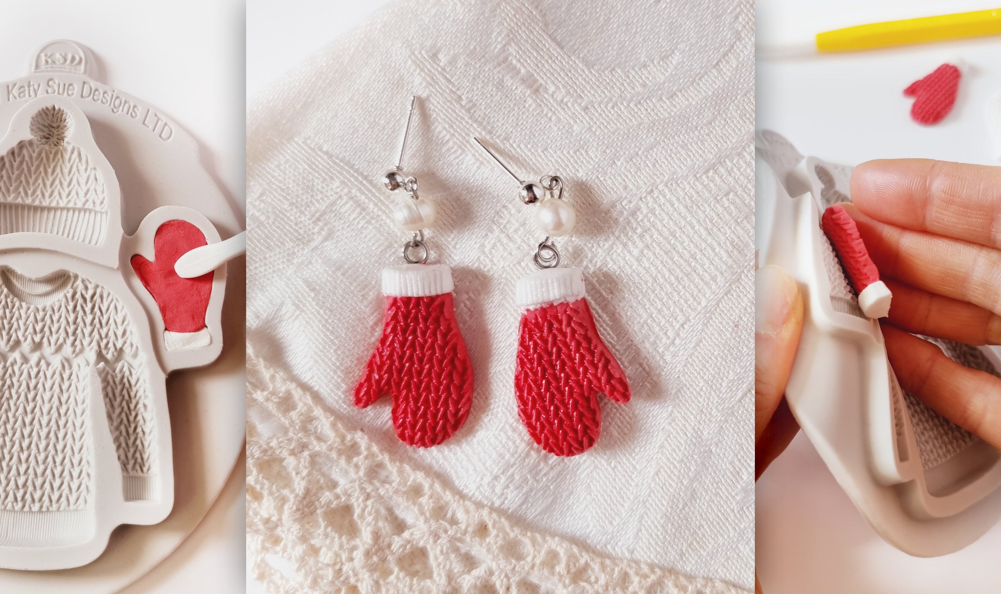 Craft your own Christmas Mitten Earrings