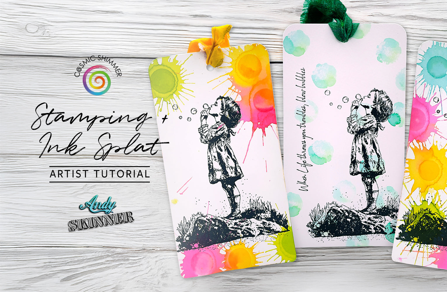Stamping & Ink Splat Tutorial with Andy Skinner: Blowing Bubbles