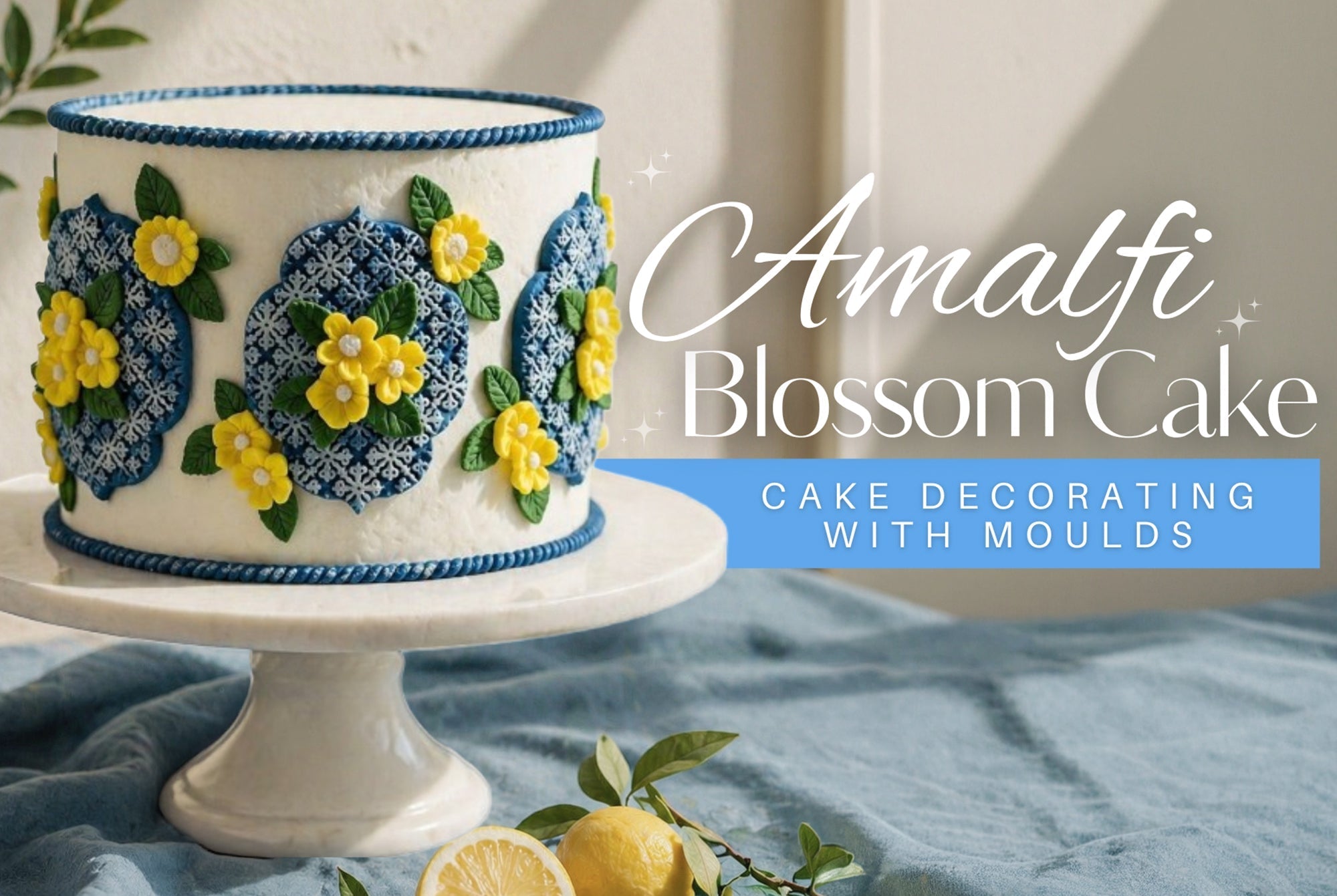 Decorate a Mediterranean style cake using moulds