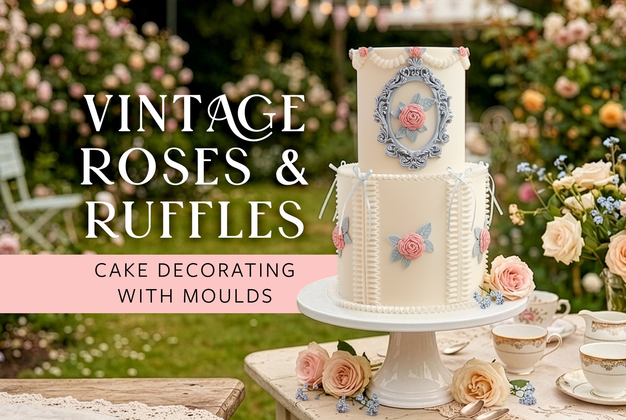 How to Use Moulds to Decorate a Vintage Inspired Cake