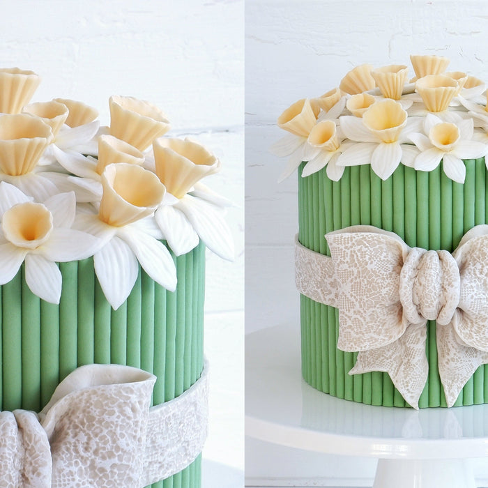 Spring Bouquet Cake: How to Create Fondant Daffodils Tied with a Bow