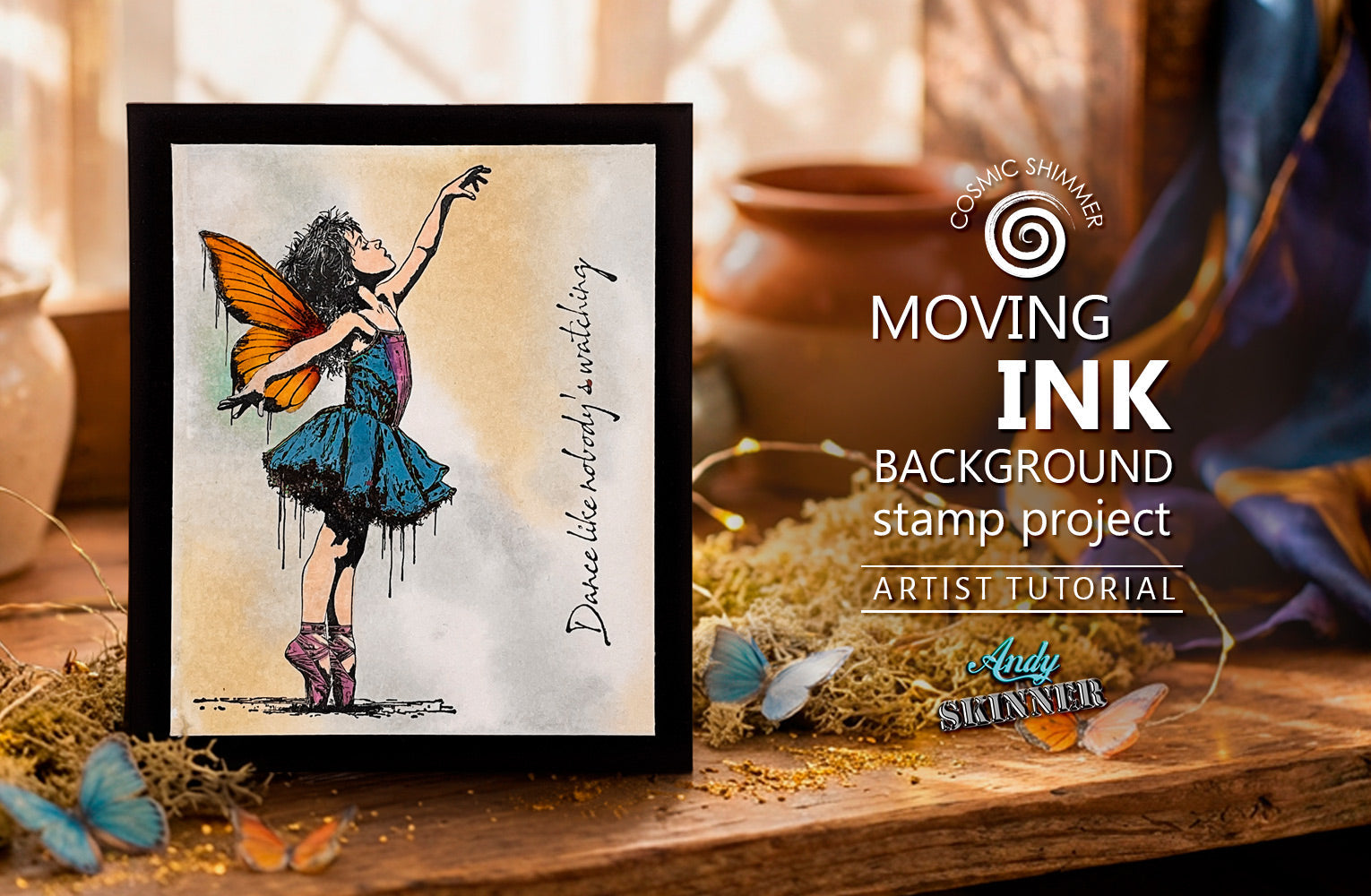 Moving Ink Background Stamp Tutorial with Andy Skinner