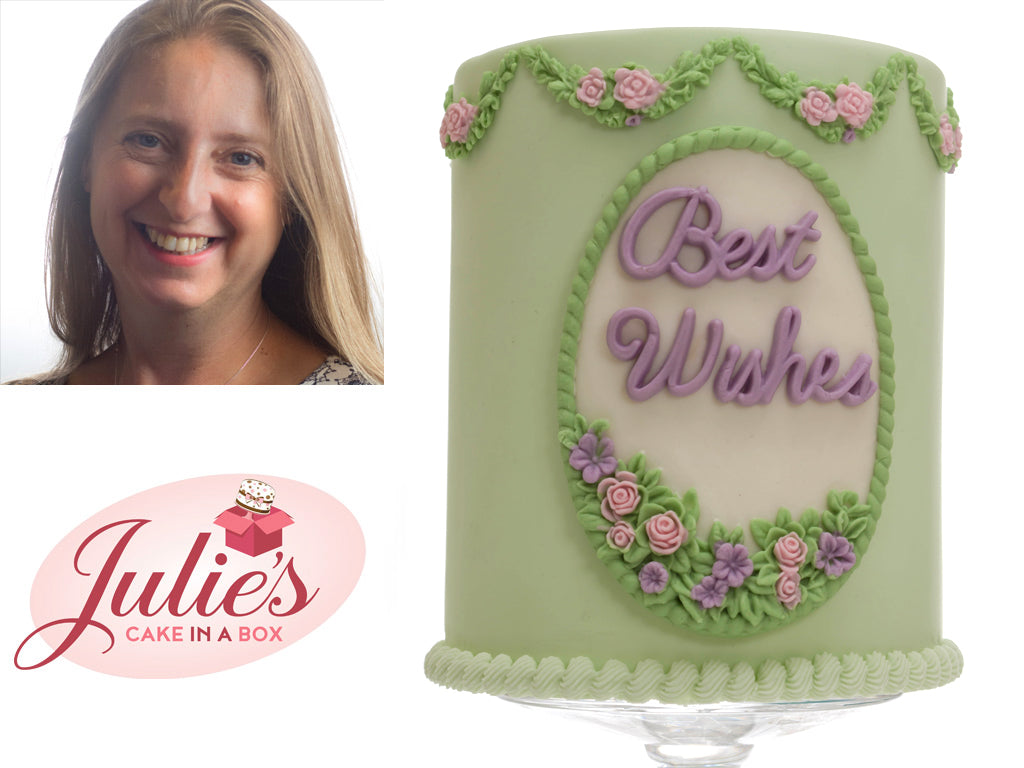 How to make a Gorgeous Best Wishes Cake with the Petite Fleur Oval Plaque