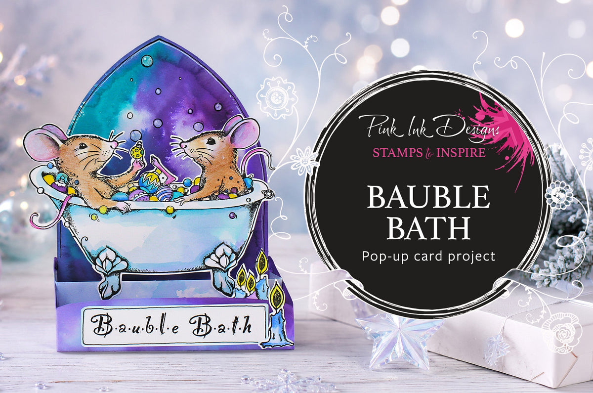 How to Make a Playful Christmas Pop Up Card with Pink Ink's Bauble Bath