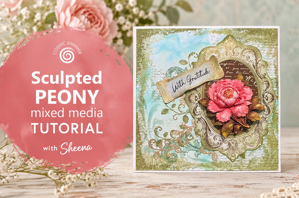 Create a Mixed Media Peony Card with Moulded Floral Details