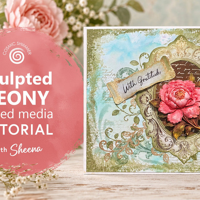 Create a Mixed Media Peony Card